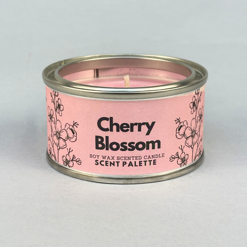 Cherry Blossom Scent Palette Single Wick Candle Tin Soy Wax 