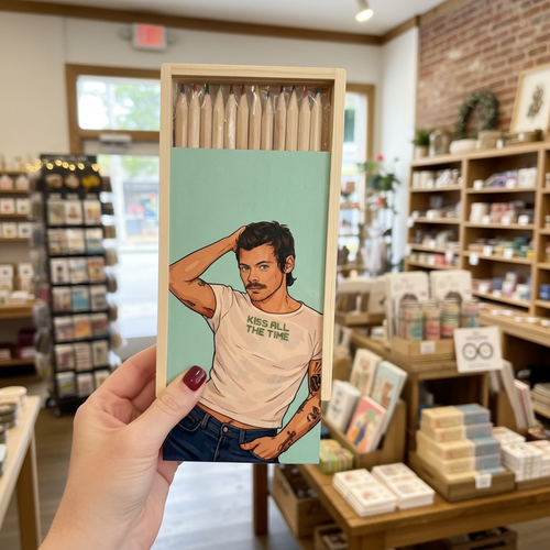 Coloured Pencils with Box, Kiss Me Harry by DOLLY WOLFE