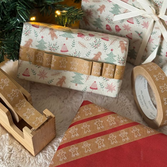 50m Paper Tape - Gingerbread Men (24mm Wide)
