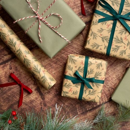 5m roll of Branches & Bows Wrapping Paper (500mm wide)
