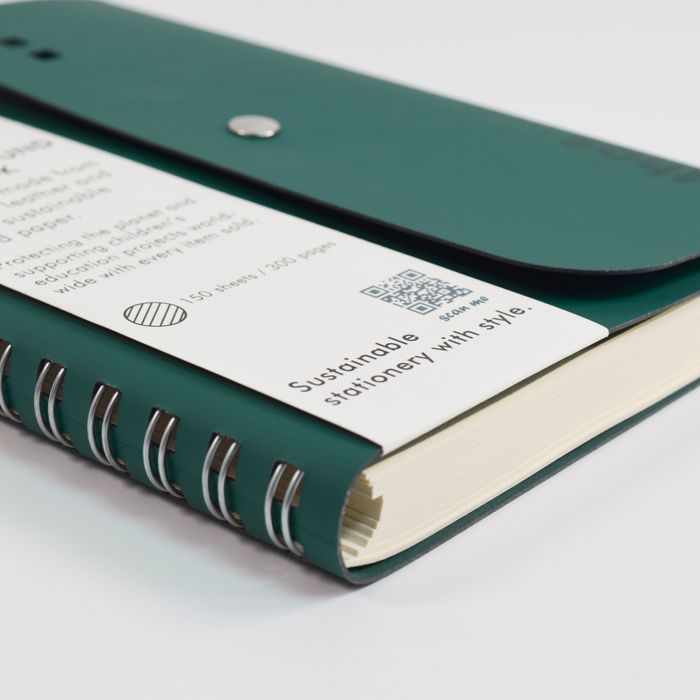 Luxury recycled leather wire-bound Folios