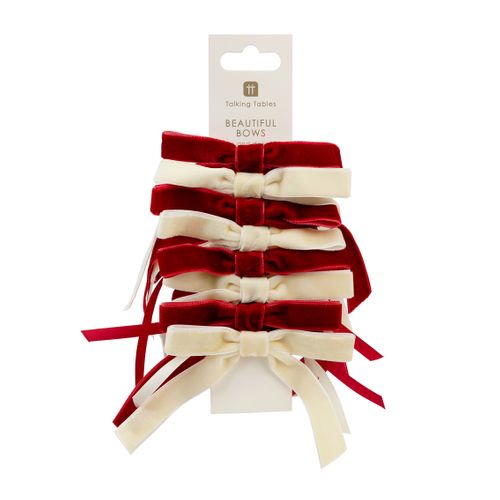 Red & Cream Velvet Bows