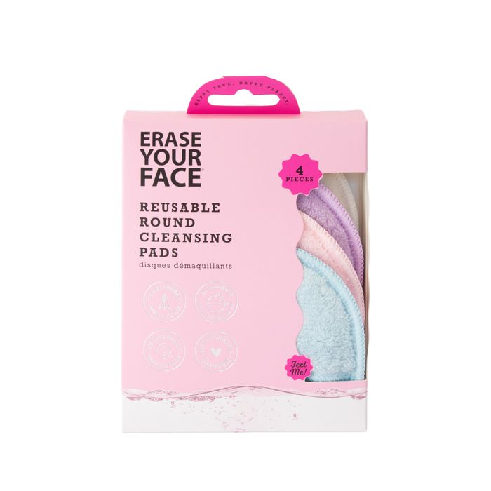 Erase Your Face Colourful Makeup Removing Pads 4pk