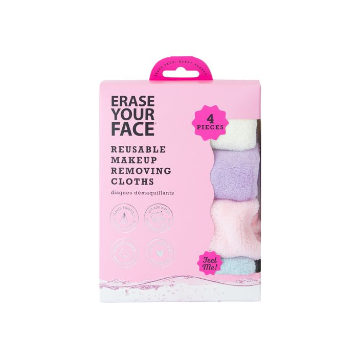 Erase Your Face Makeup Removing Cloths 4pk - Bright