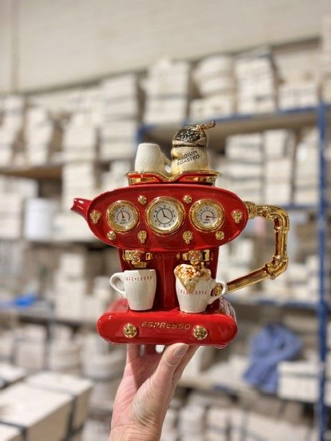 Red Double Espresso Teapot