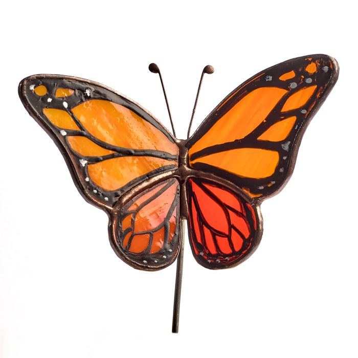 Monarch Butterfly Stained Glass Plant Pot Hugger