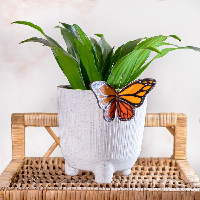 Monarch Butterfly Stained Glass Plant Pot Hugger