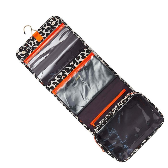 'Emma' 3-in-1 Hanging Wash Bag in Leopard Tan