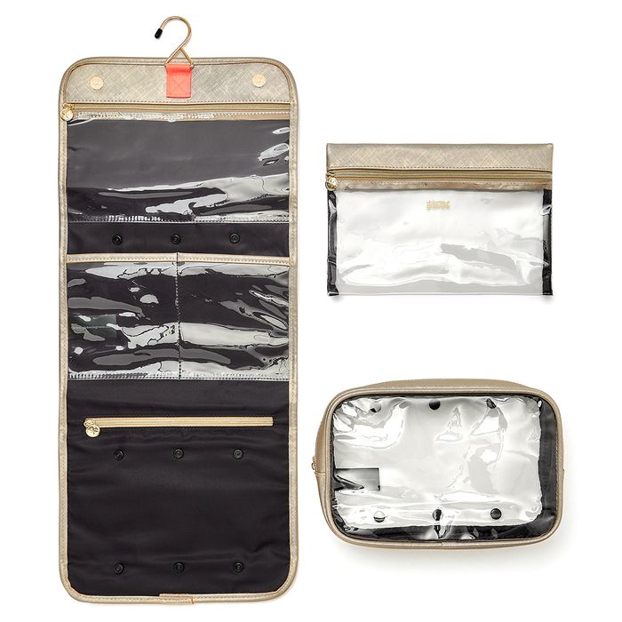 'Emma' 3-in-1 Hanging Wash Bag in Gold