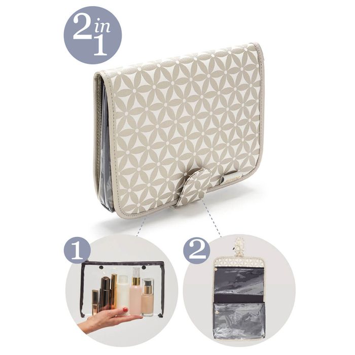 'Kate' Hanging Beauty Bag in Starflower Gold