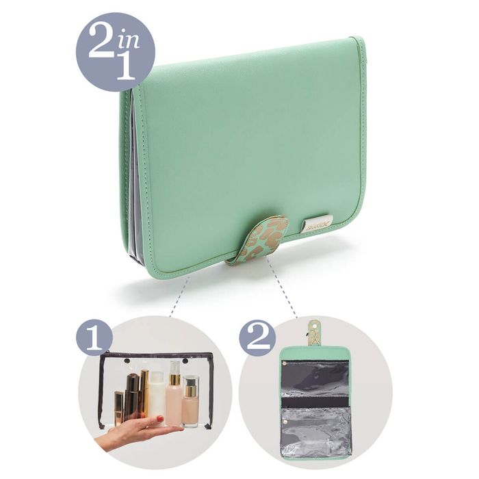 'Kate' Hanging Beauty Bag in Leopard Jade