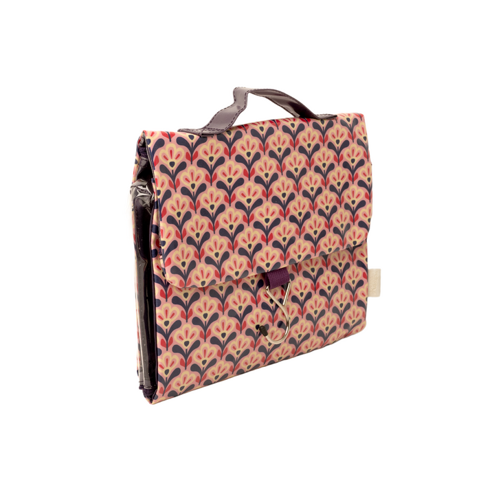 Threefold Hanging Wash Bag - Pink Deco Lily