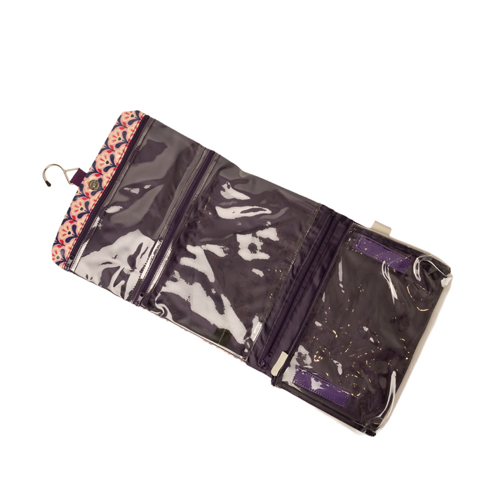 Threefold Hanging Wash Bag - Pink Deco Lily