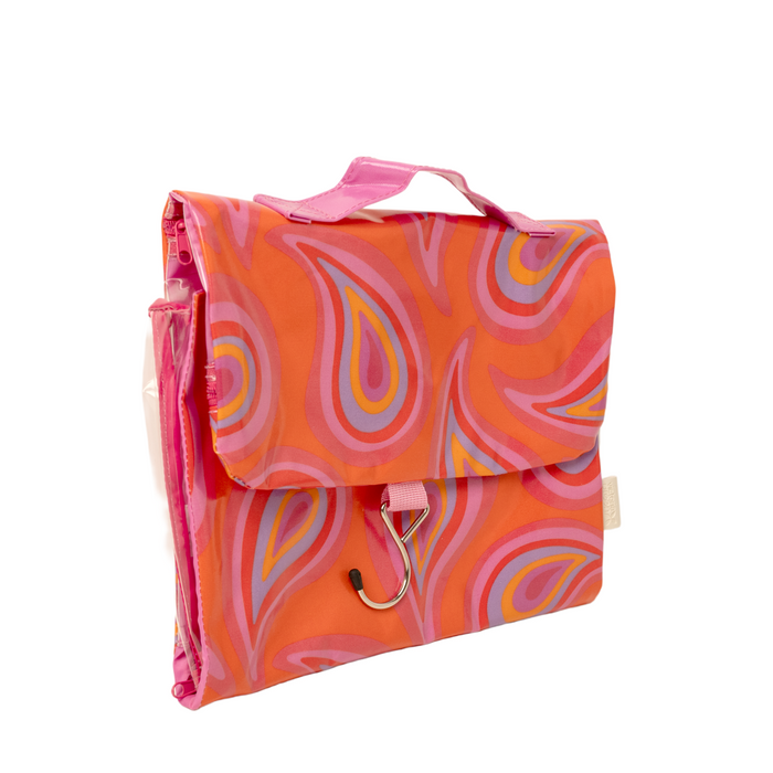 Threefold Hanging Wash Bag – Groovy Paisley