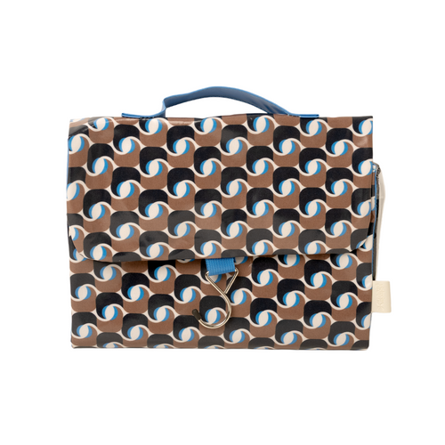 Threefold Hanging Wash Bag - Geometra Azure