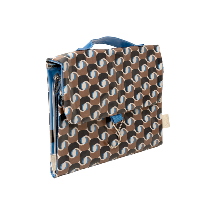 Threefold Hanging Wash Bag - Geometra Azure