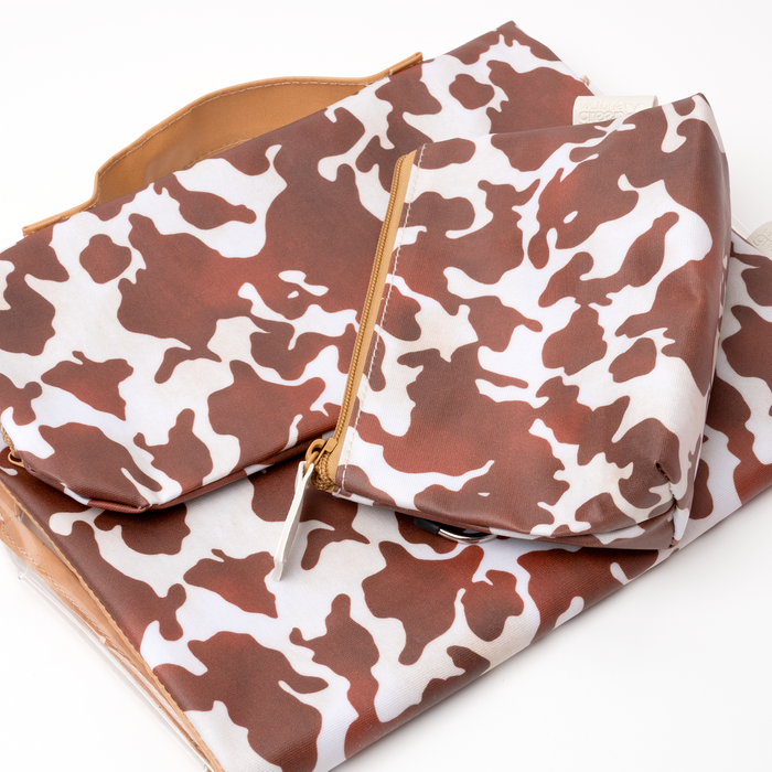 Threefold Hanging Wash Bag - Cow Print