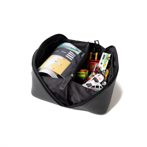 'Freya' Fold-Out Makeup Bag in Black