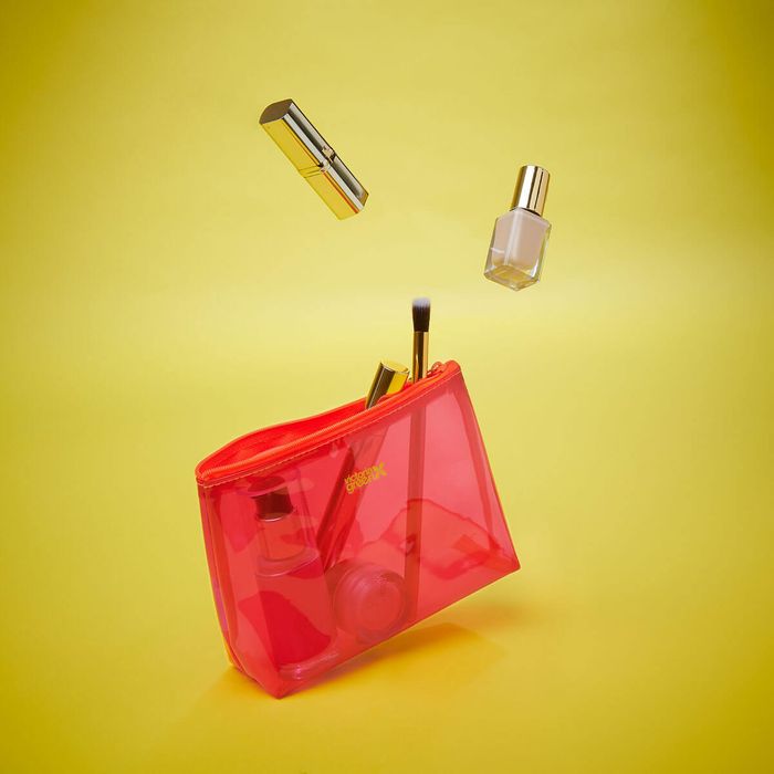 'Mia' Small Makeup Bag in Clear Pink