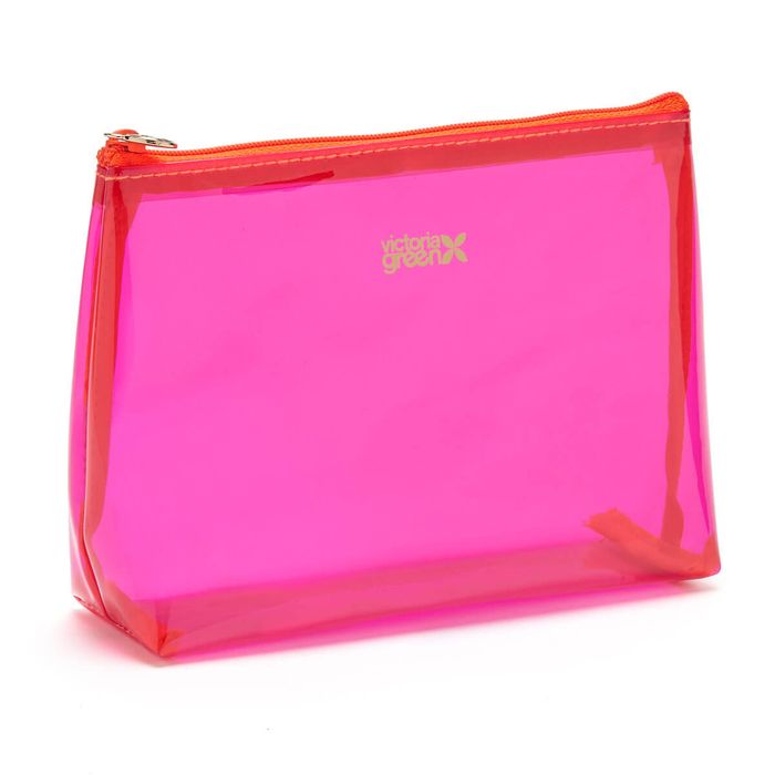 'Mia' Small Makeup Bag in Clear Pink