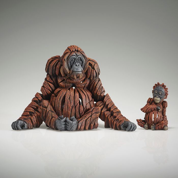 Edge Sculpture - Miniature Orangutan and Baby