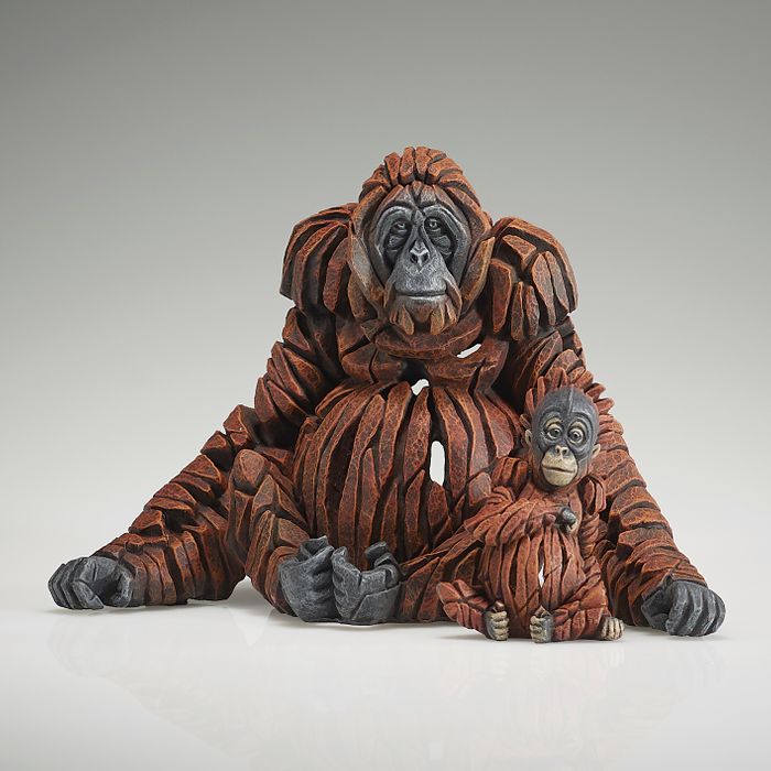 Edge Sculpture - Miniature Orangutan and Baby