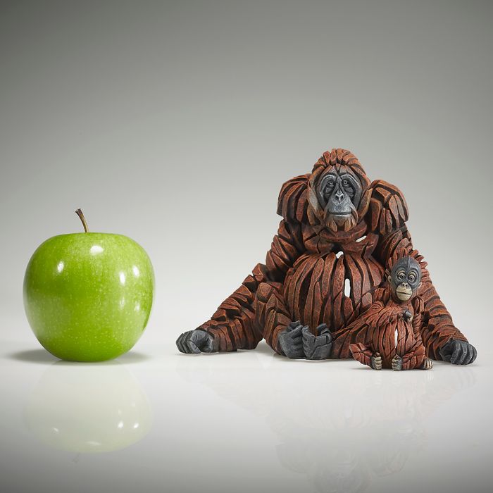 Edge Sculpture - Miniature Orangutan and Baby