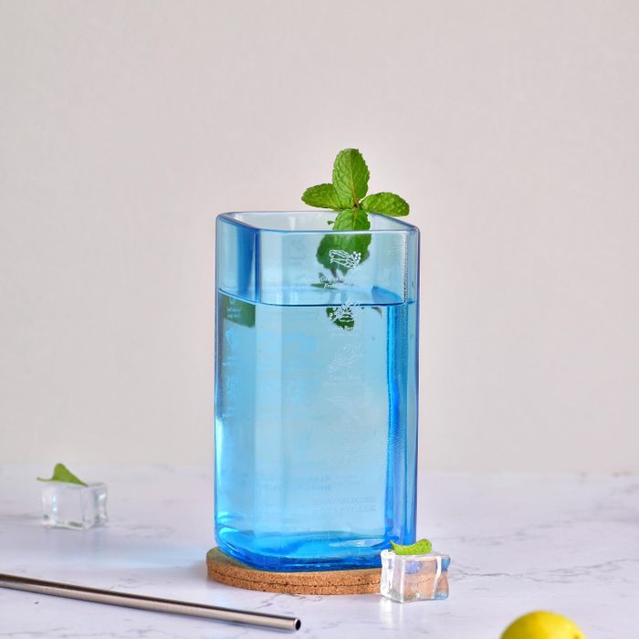 Upcycled Bombay Sapphire Tall Drinking Glass  