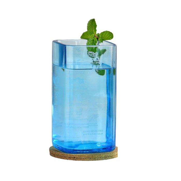 Upcycled Bombay Sapphire Tall Drinking Glass  