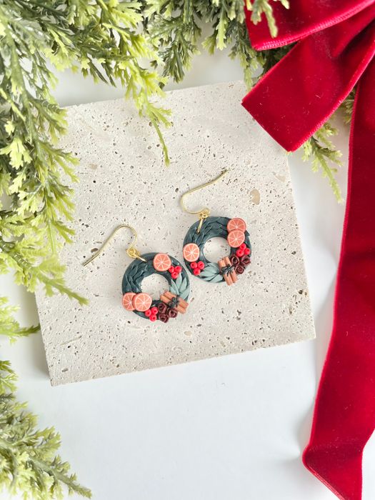 Christmas Wreath Earrings