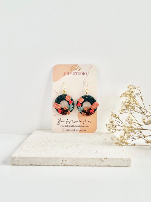 Christmas Wreath Earrings