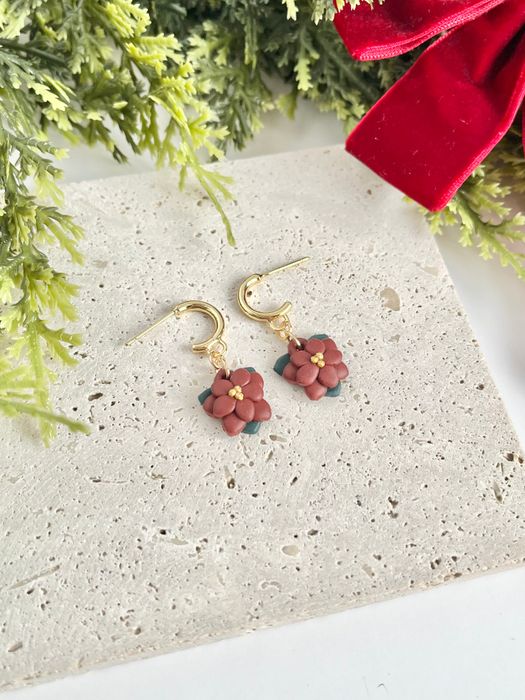 Poinsettia Earrings