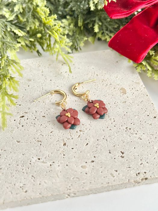 Poinsettia Earrings