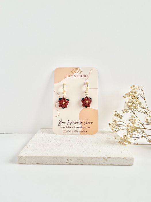 Poinsettia Earrings