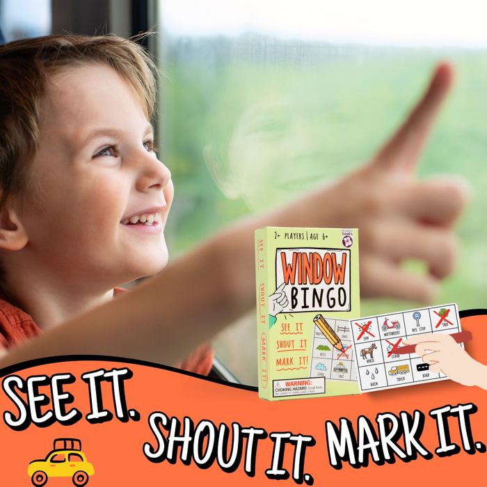 Window Bingo Kids Travel Game