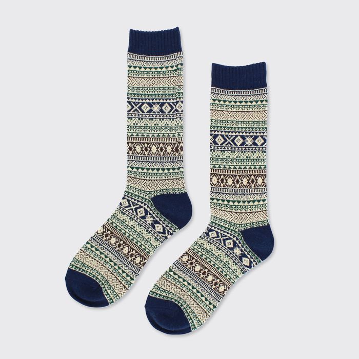 Men's Nordic Socks - Khaki & Navy