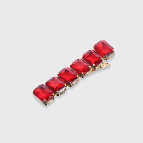 Emerald Hair Clip - Red