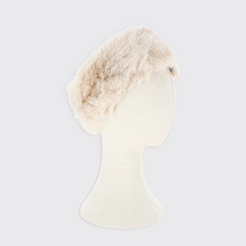 Lucille Faux Fur Headband - Mocha Cream