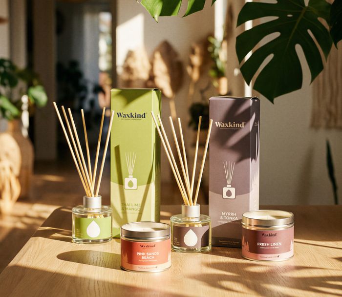 Waxkind candle and reed diffuser range