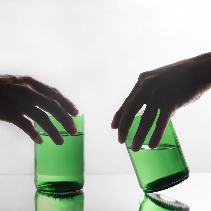 Green Wine Bottle Upcycled Drinking Glass
