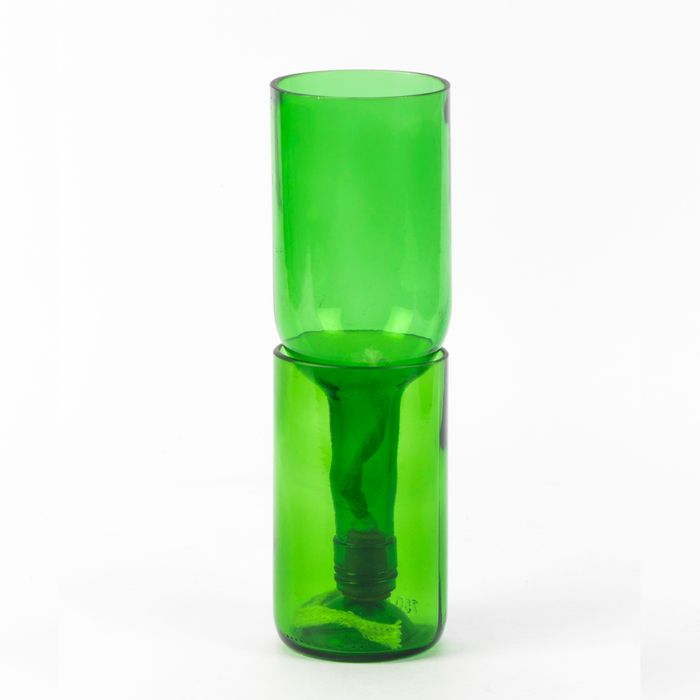 Self-Watering Upcycled Green Wine Bottle Planter