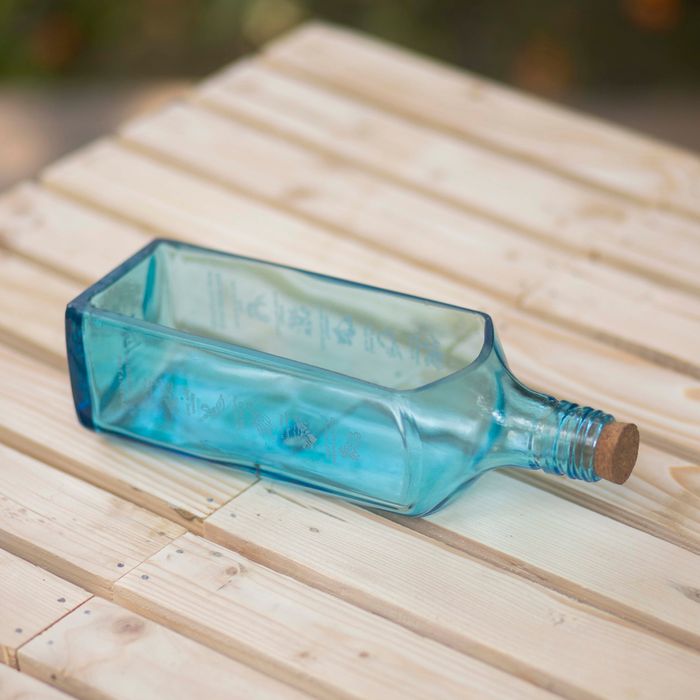 Bombay Sapphire Upcycled Blue Glass Planter