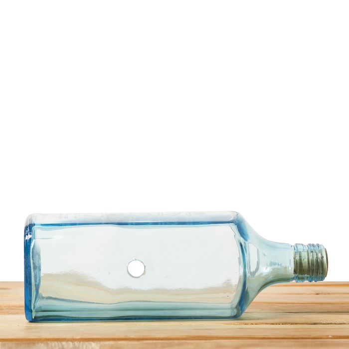 Bombay Sapphire Upcycled Blue Glass Planter