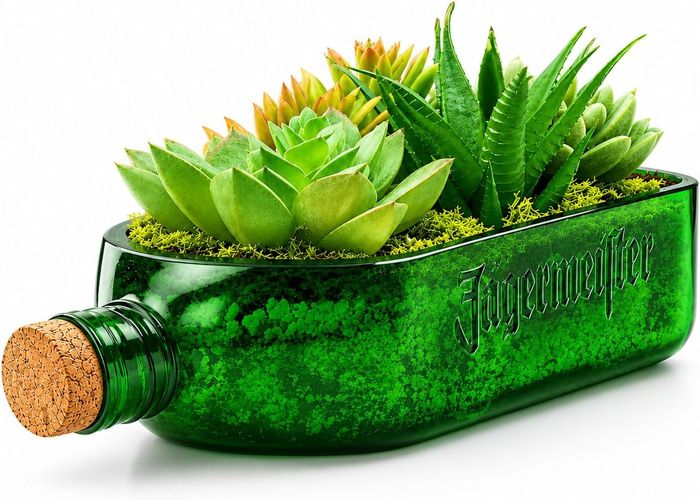 Jägermeister Upcycled Glass Planter