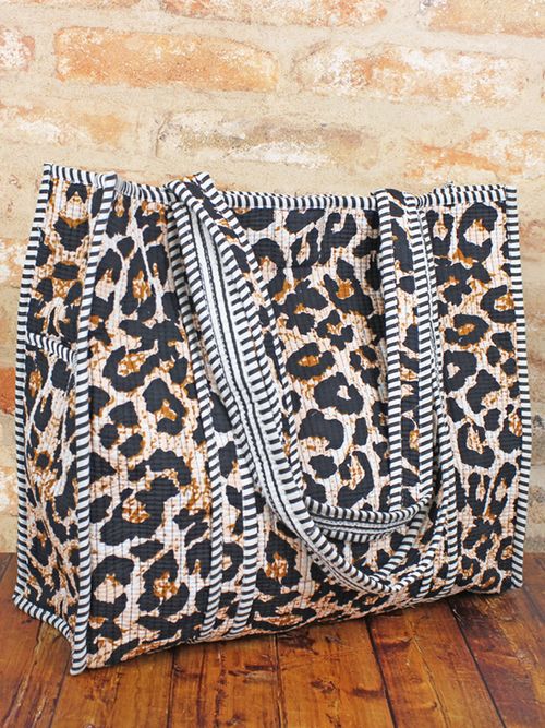 Animal Print Cotton Tote Bag