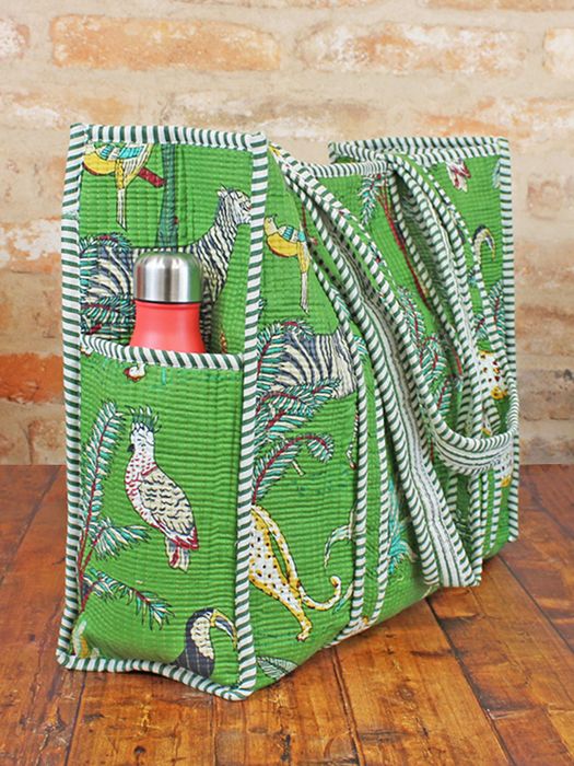 Jungle Print Cotton Tote Bag