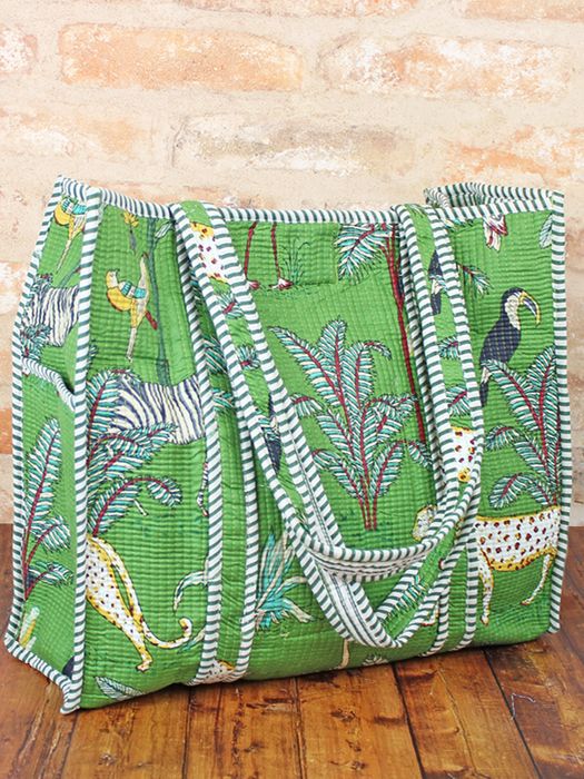 Jungle Print Cotton Tote Bag