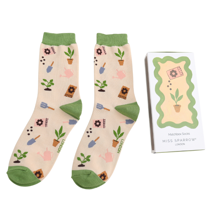 BS030 Women’s Matchbox Socks In the Allotment