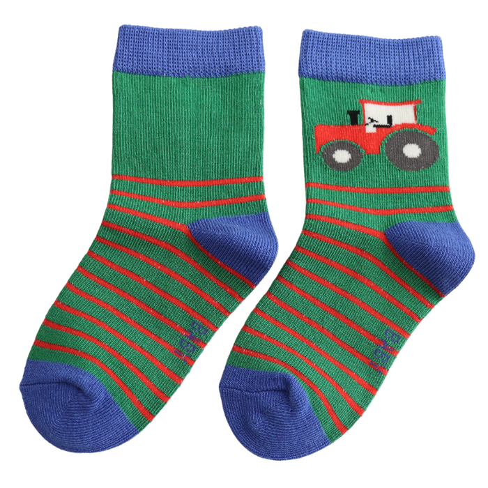 Sparrow Baby Tractor & Stripes Green