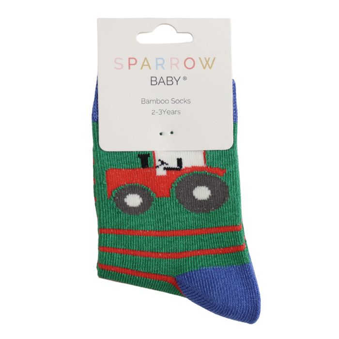Sparrow Baby Tractor & Stripes Green